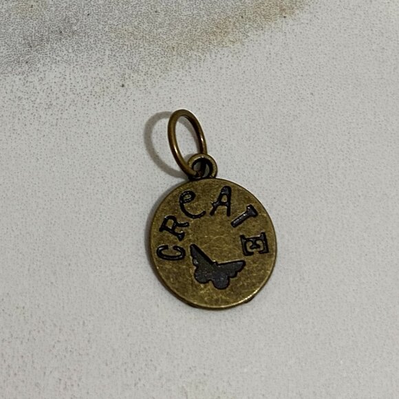 Kelly Rae Roberts Brass-tone charm "create" - Picture 3 of 6